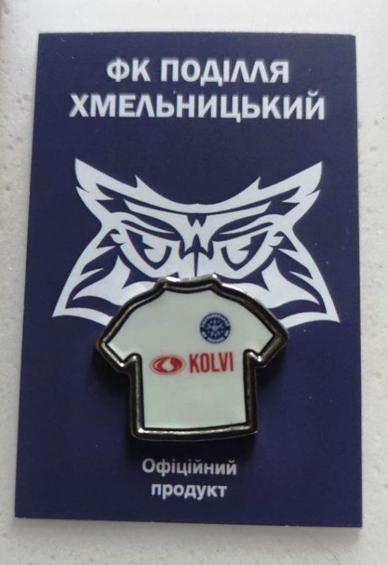 Значок ФК Поділля футболка біла